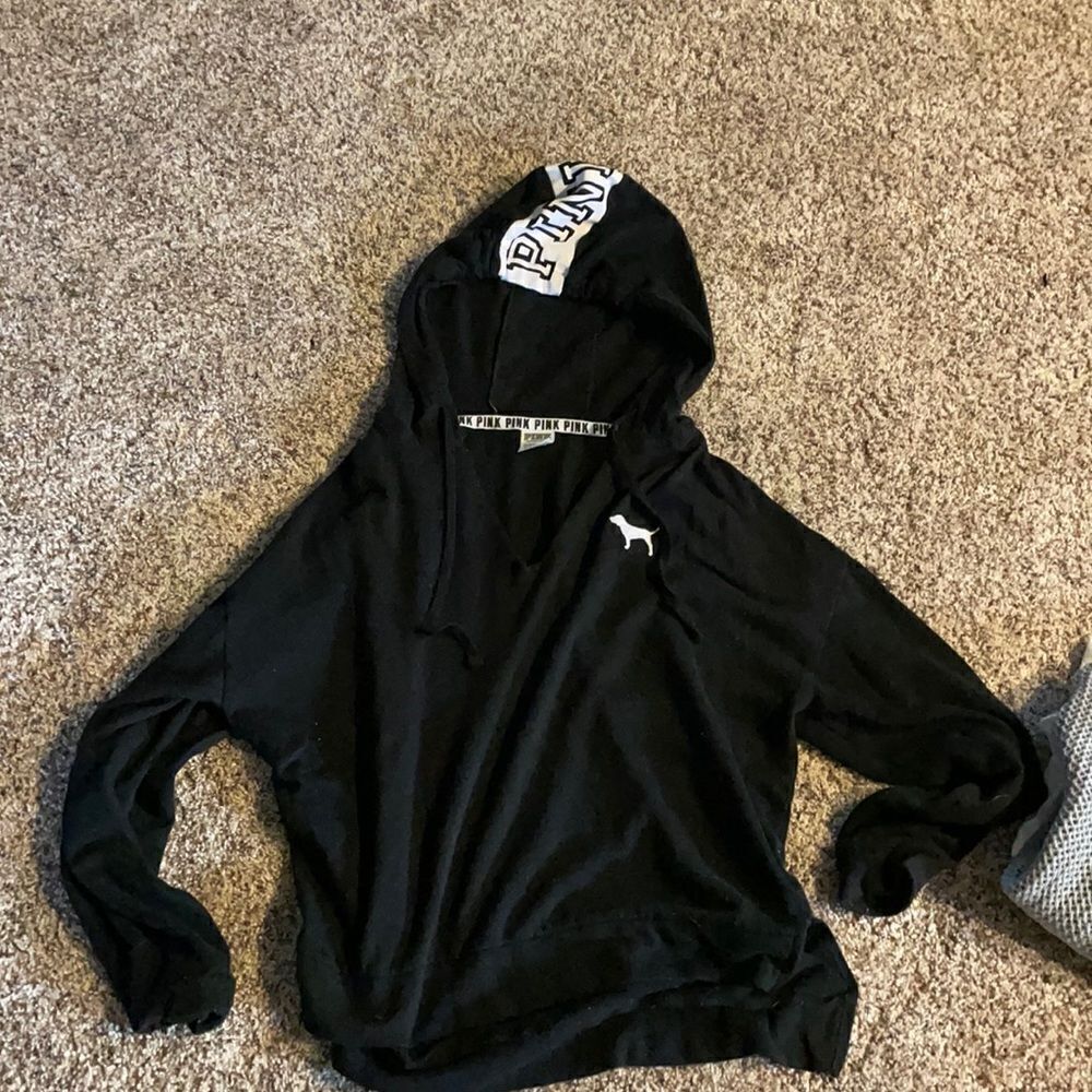 PINK crop hoodie 